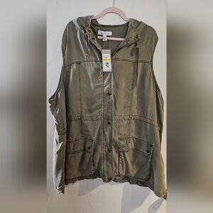 Kenneth Cole Reaction Olive Zip-Up Vest